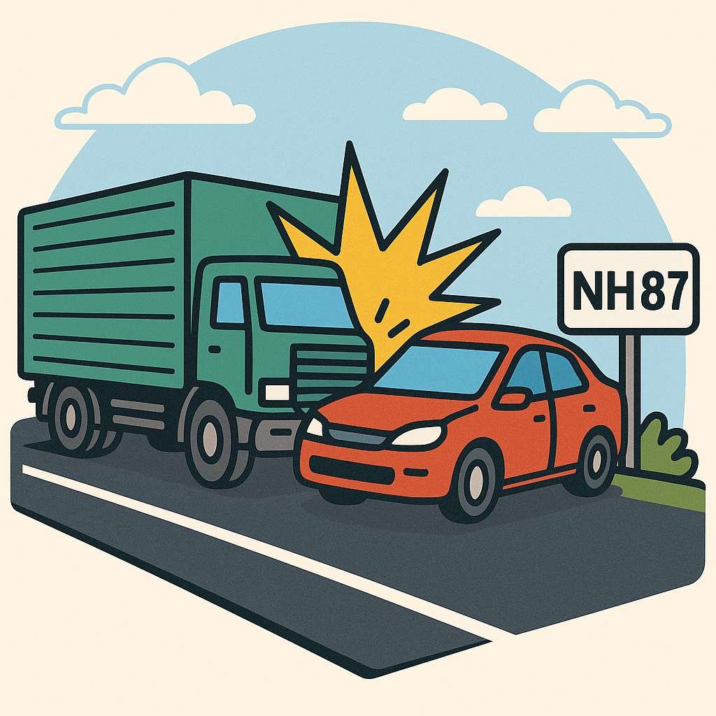 Haldwani : Truck car collision