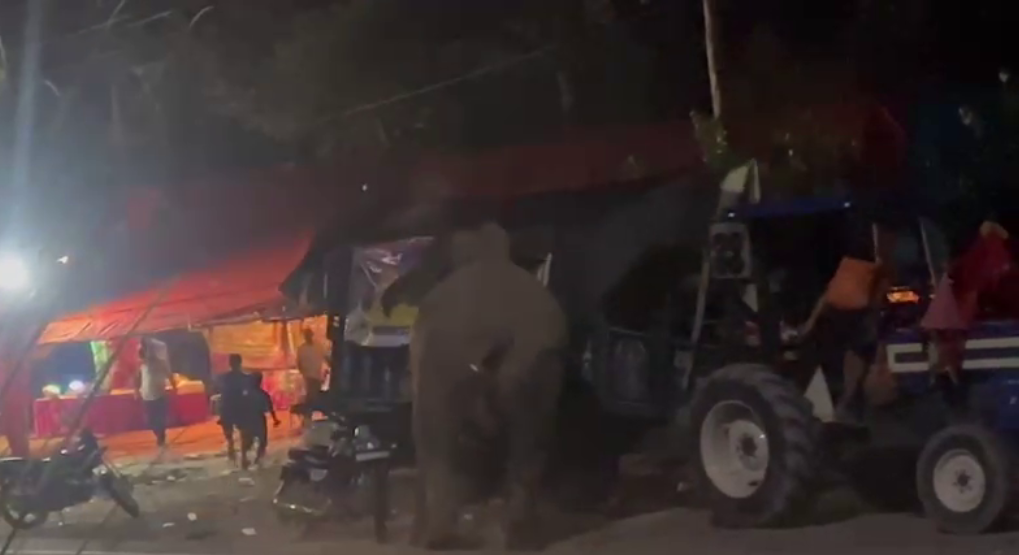 Elephant Attacks At Mani mai mandir