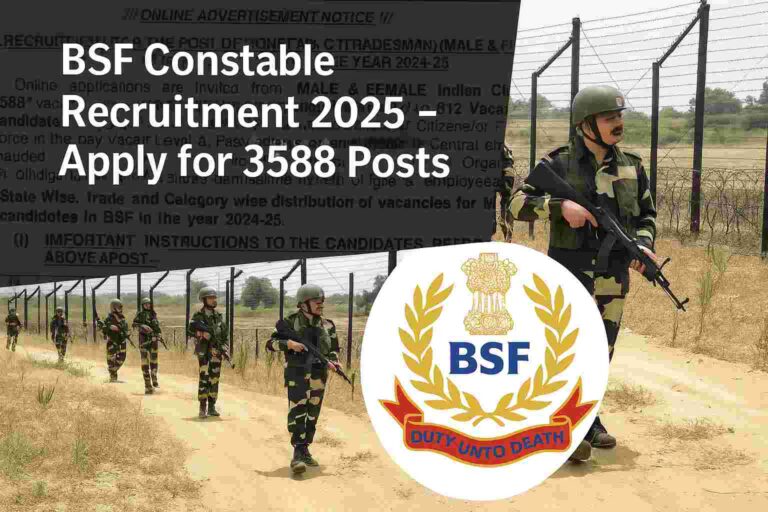 BSF में निकली बंपर भर्ती! 3588 पदों पर