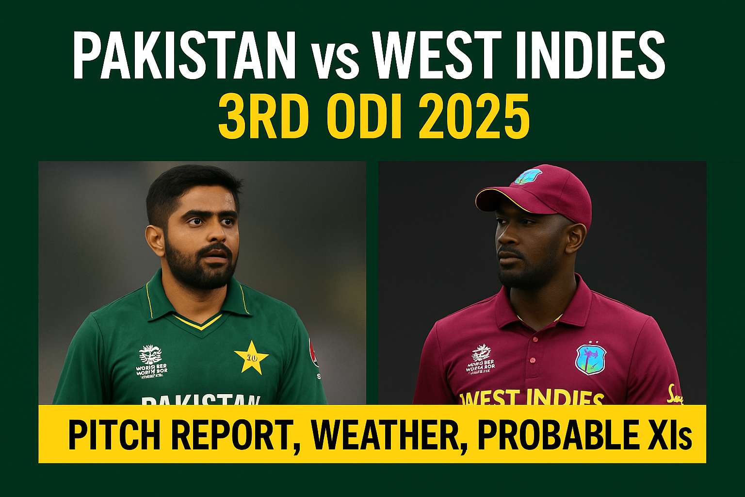 WI vs PAK 3rd ODI 2025 – Recap, Pitch, Weather & Fantasy XI..