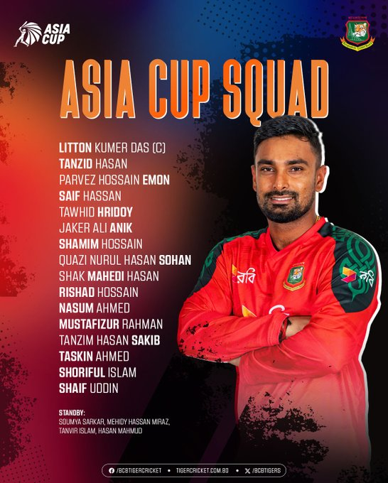 Bangladesh squad Asia cup 2025