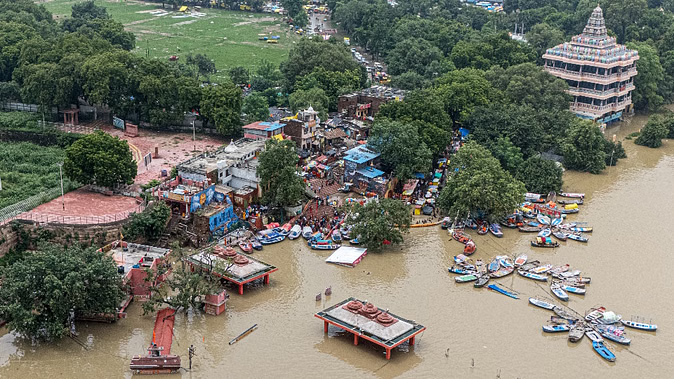 Prayag flood drone shot