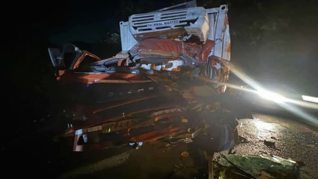 NH-109 Accident Truck and Dairy Vehicle
