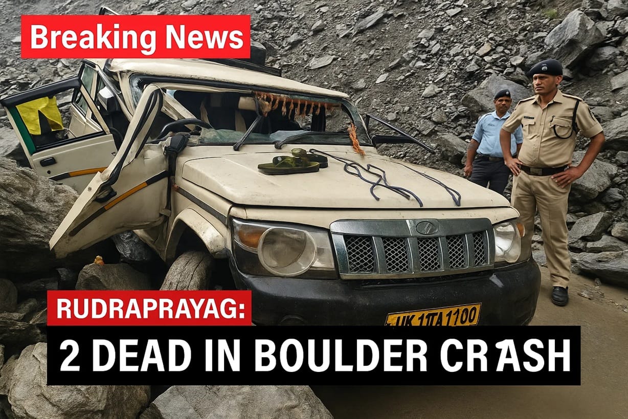 केदारनाथ मार्ग पर दर्दनाक सड़क हादसा , यात्रियों से भरी गाड़ी पर गिरा बोल्डर , 2 की मौत, 3 घायल…