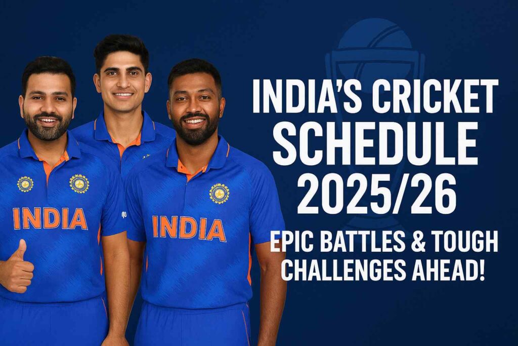 India Cricket Schedule 2025/26 : Epic Battles & Tough Challenges Ahead!