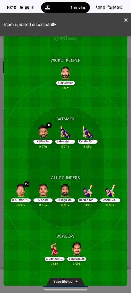 my11 circle team of nep vs jap