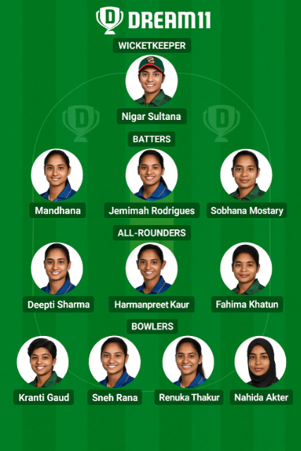 IND W vs BAN W Dream11 Predictions : Team 1