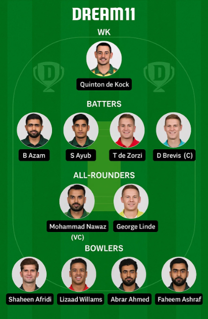 Pak vs SA Dream 11 Team 2