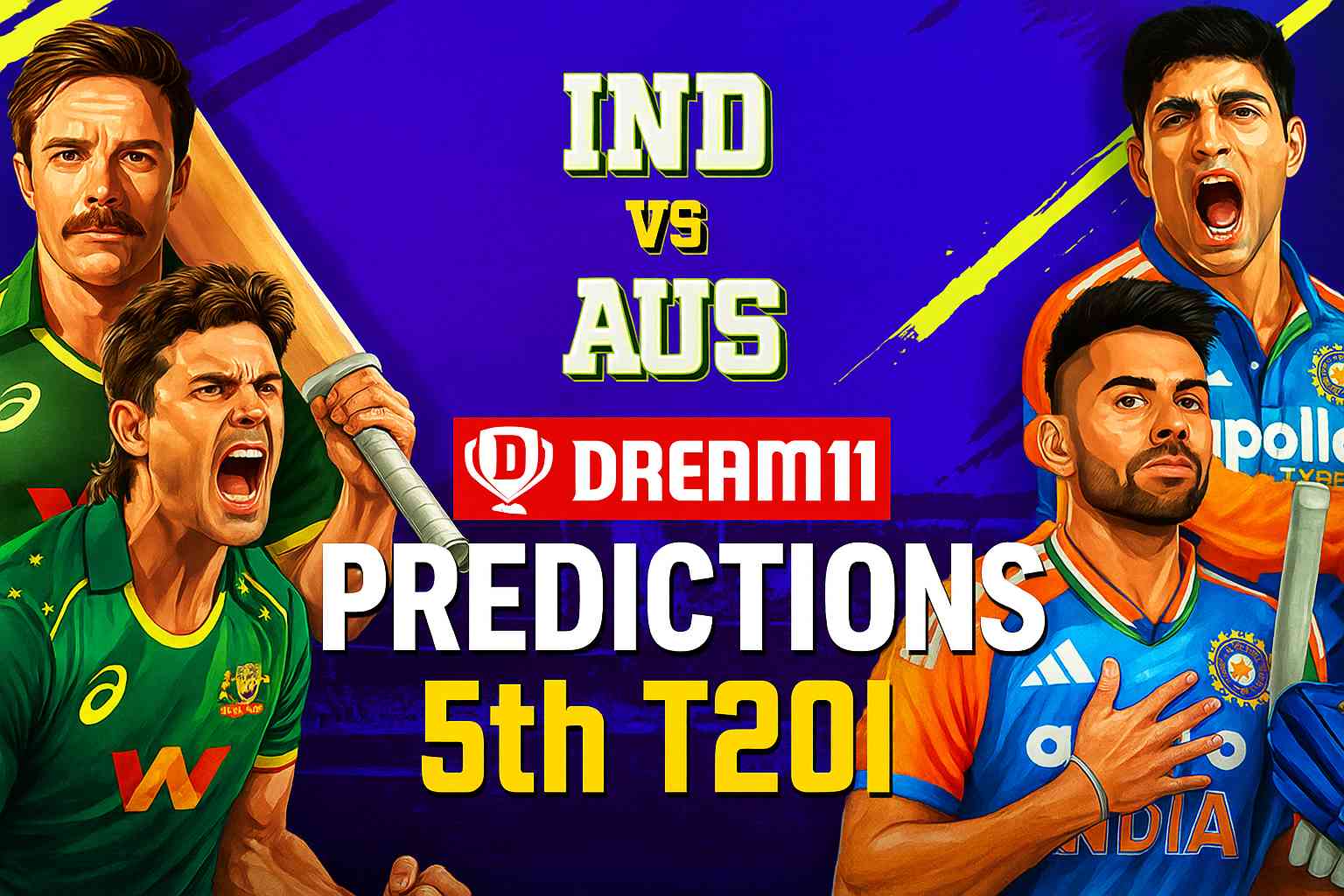 Aus vs Ind Dream11 Predictions 5th T20I – Expert Tips, Fantasy Picks & Wins Bigs..