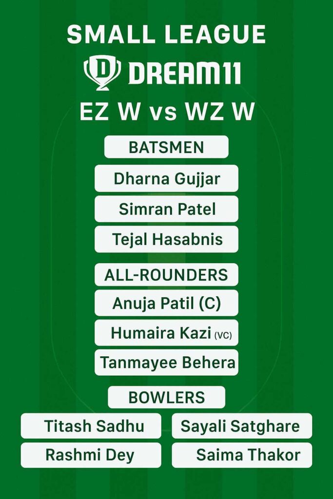 EZ W vs WZ W Dream11 Predictions