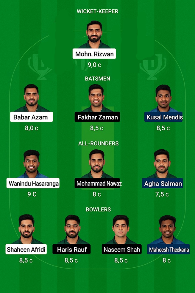 Pak vs SL Dream11 Team Small League 2nd ODI