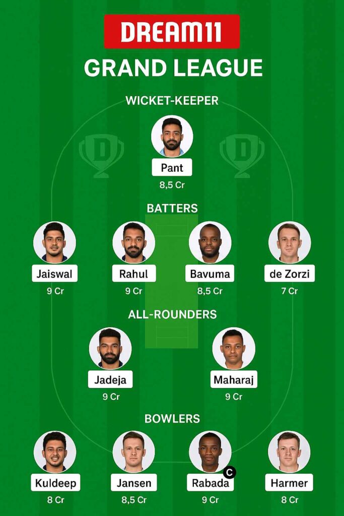 Ind vs SA 1st Test Grand League Dream11