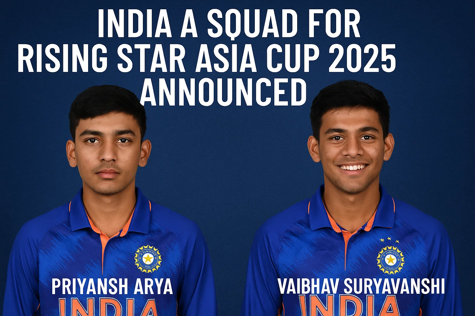 Explosive India Squad for Rising Star Asia Cup 2025 Announced…