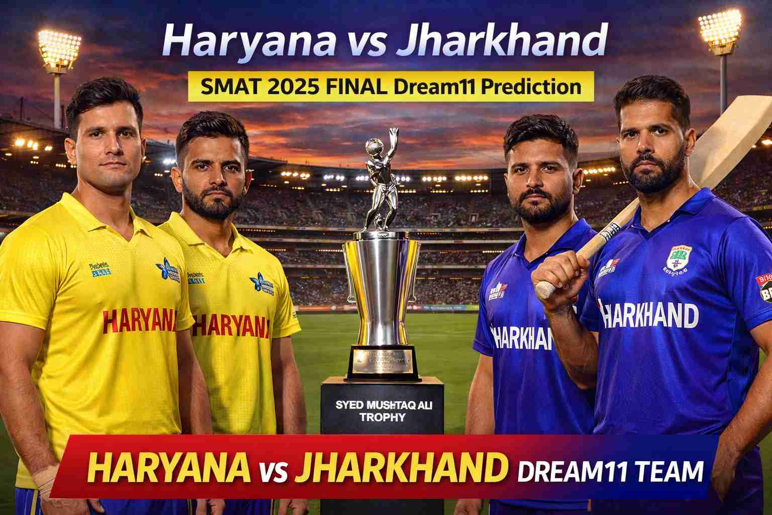 HAR vs JHA Dream11 Prediction for the SMAT 2025 Grand Final..