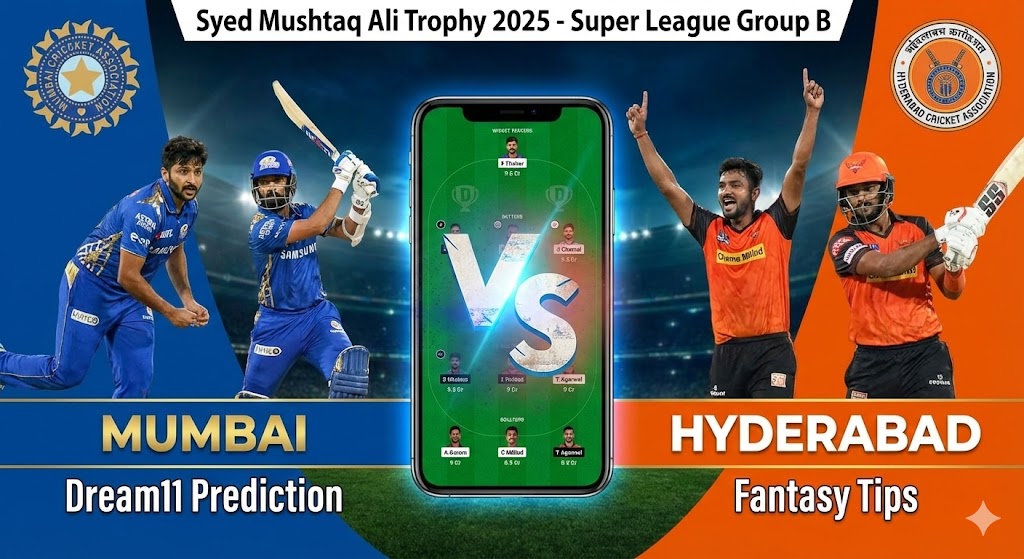 MUM vs HYD Dream11 Prediction : Best Picks For Today SMAT 2025 Match (12-12-2025) 3 MUM vs HYD Dream11 Prediction