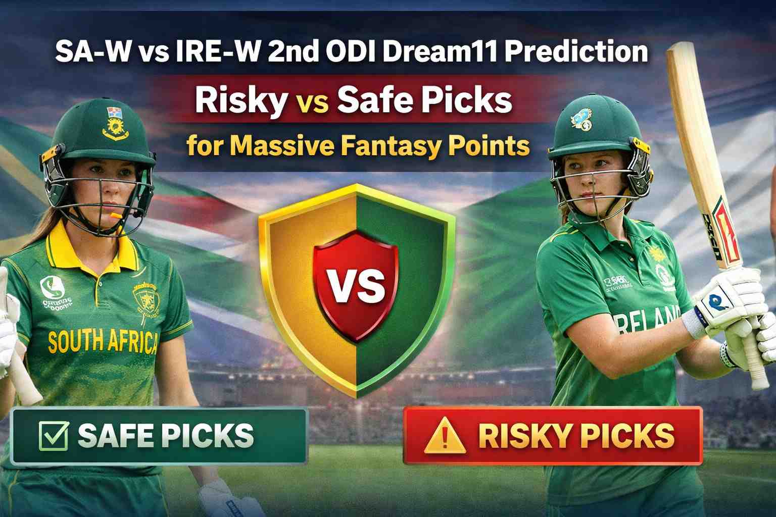 SA-W vs IRE-W 2nd ODI Dream11 Prediction: Risky vs Safe Picks Your Perfect Fantasy Guide..