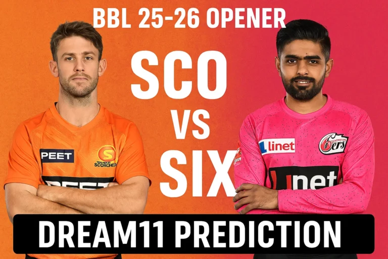 Sports Buzz: Epic Cricket Dream 11 Predictions & News 5 SCO vs SIX Dream11 Prediction